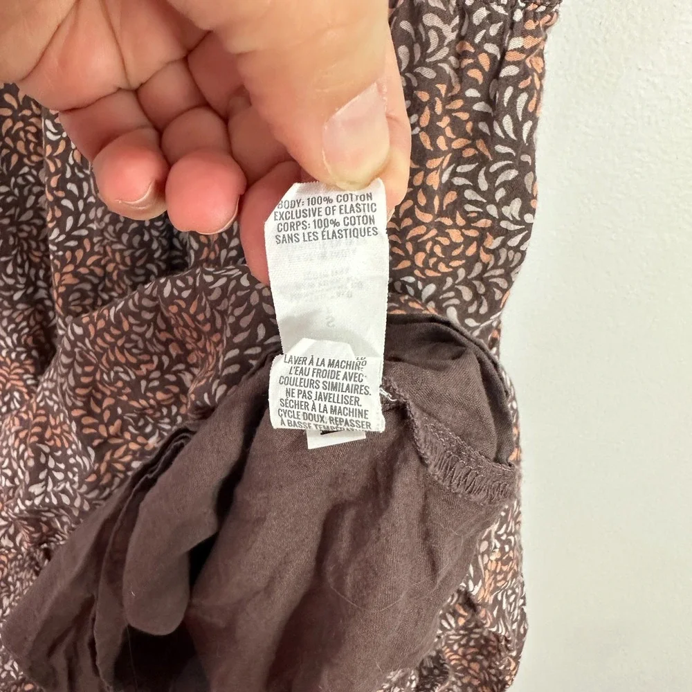 Aerie‎ Smocked Sundress S Brown Boho Cottagecore Coquette Ruffle Hem Tie Strap - Picture 6 of 7